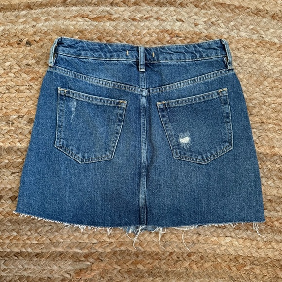 Free People Size 27 Distressed Denim Mini Skirt Western Festival Summer - Picture 6 of 6